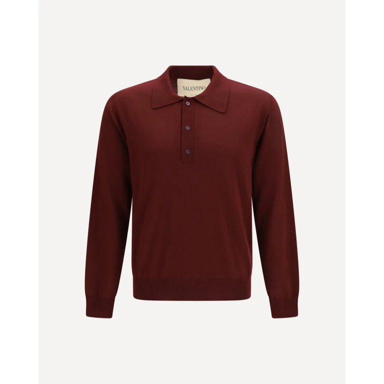 Valentino Wool Polo with VLogo embroidery