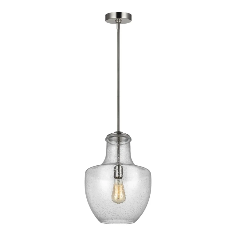 Satin Nickel One Light Pendant from the Baylor Collection