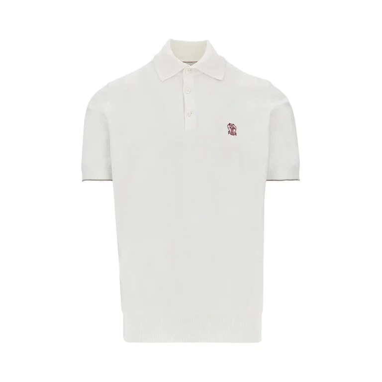 BRUNELLO CUCINELLI Cotton knit polo shirt Man 52