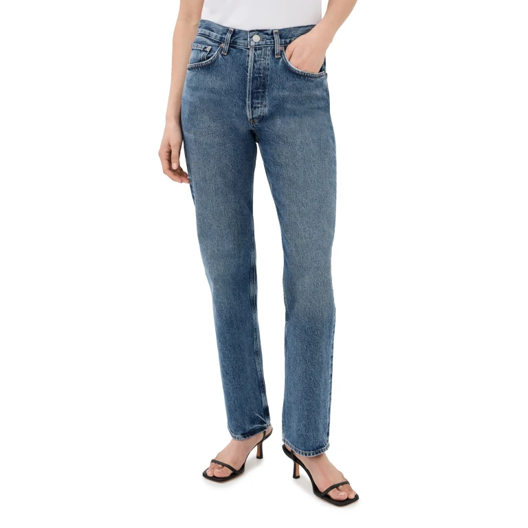 AGOLDE 라나 미드 라이즈 스트레이트 진 - 리버티