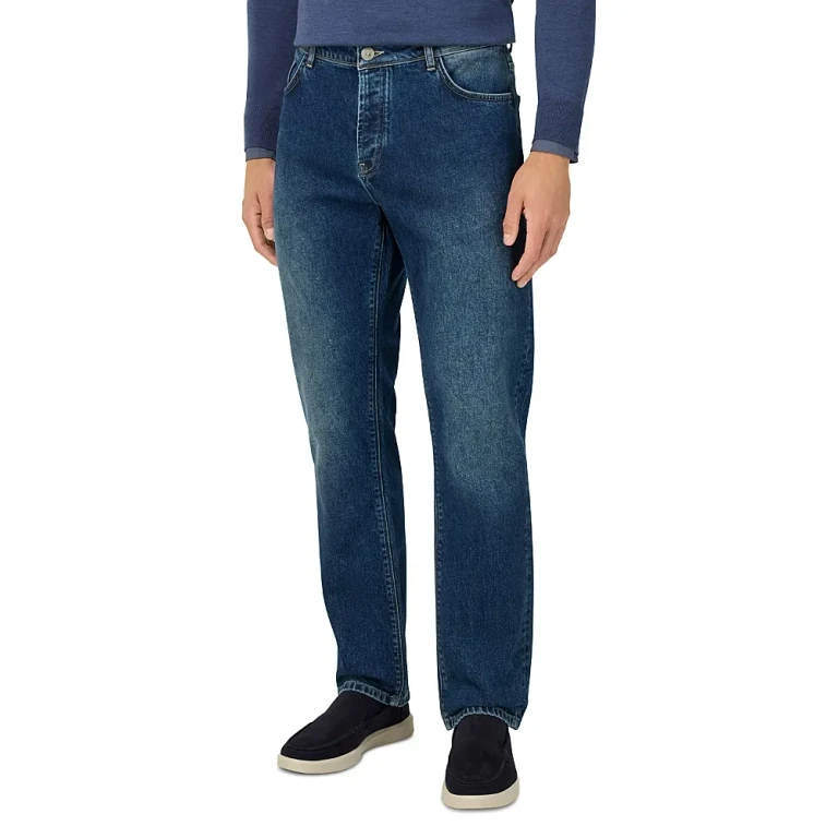Boggi Milano Straight Fit Jeans in Dark Blue