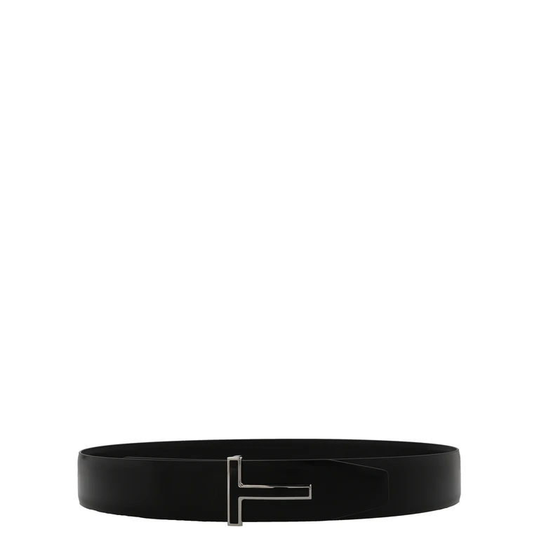 Black Calfskin Regular Belt - Men
