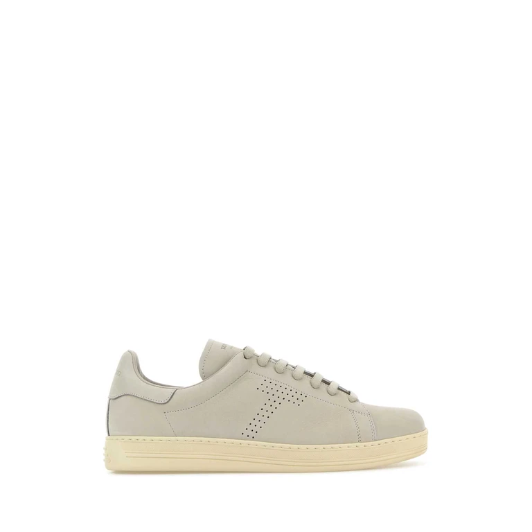 Tom Ford Light Grey Suede Warwick Sneakers