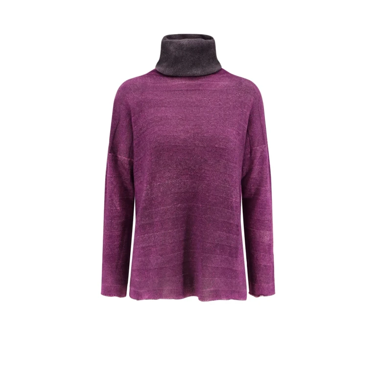 F cashmere Pull Col Roulé - Violet