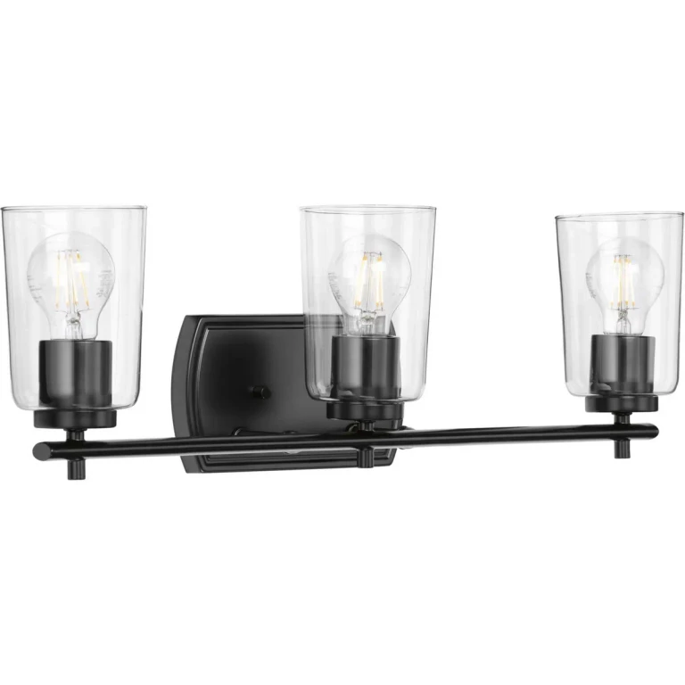 Black Three Light Bath & Vanity from the Adley Collection