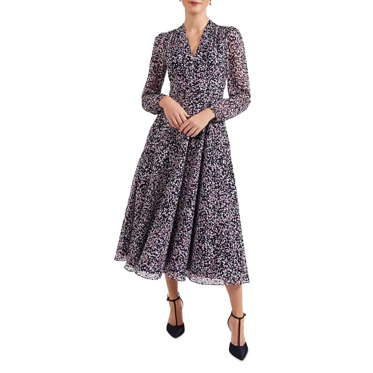 Hobbs London Aurora V Neck Dress