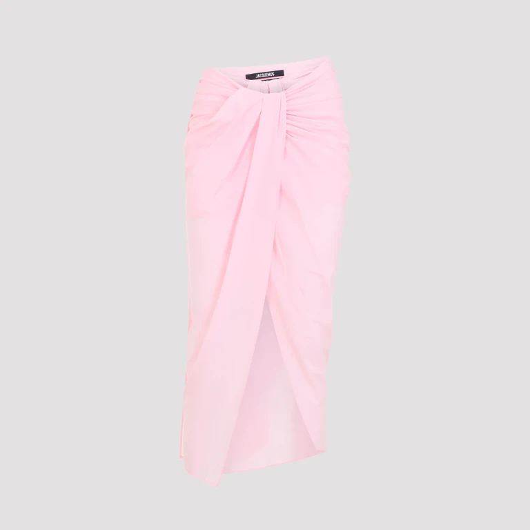Jacquemus La Jupe Pareo Pink & Purple Polyester Elastane Skirt - Women