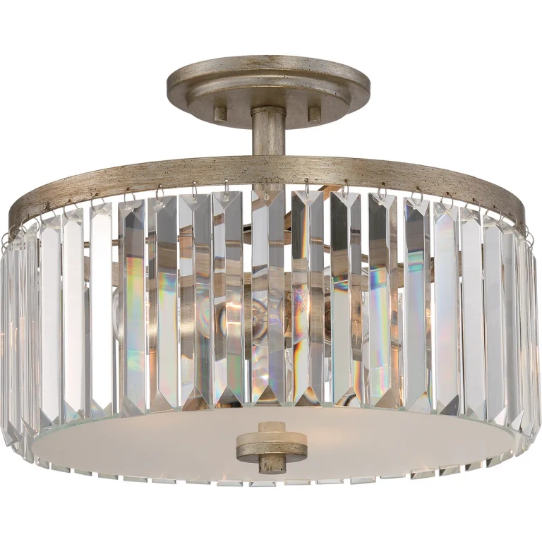 Mirage 3-Light Semi-Flush Mount in Vintage Gold