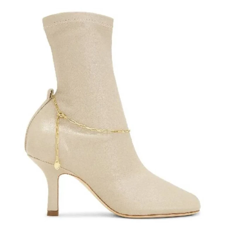 Burberry Square Toe Slinky Leather Ankle Boots