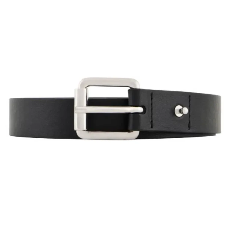 Emporio Armani Eagle Plate Smooth Leather Belt