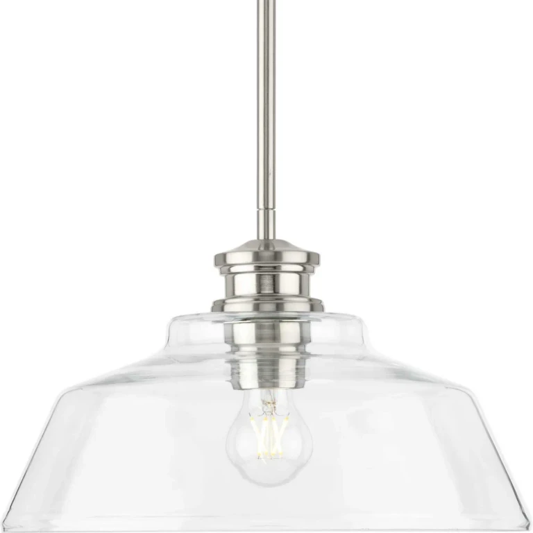 Brushed Nickel One Light Pendant from the Singleton Collection