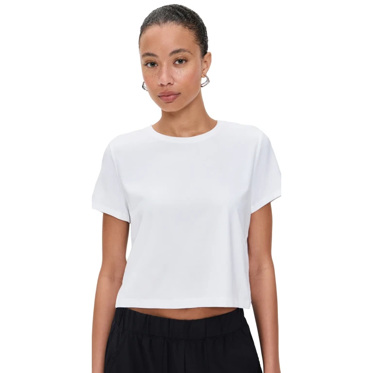 Beyond Yoga Featherweight Supreme Cropped Tee Darkest Night L