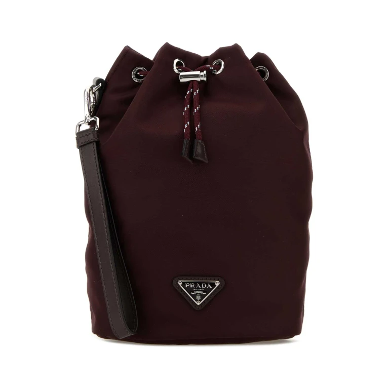Prada Burgundy Fabric Clutch