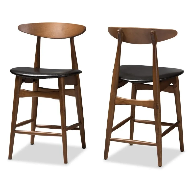 Flora Black Counter Height Stool (Set of 2)