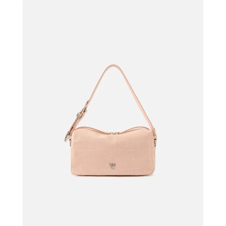 Pinko - 中号鳄鱼压纹皮革波士顿包