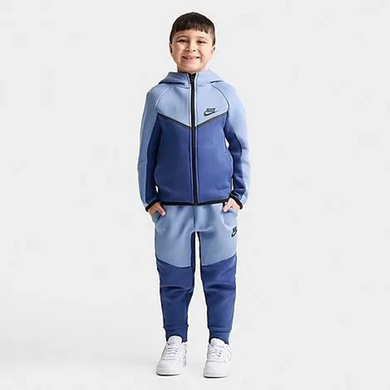 Nike Little Kids Tech Fleece Full-Zip Set in Glacier Blue Size: 4