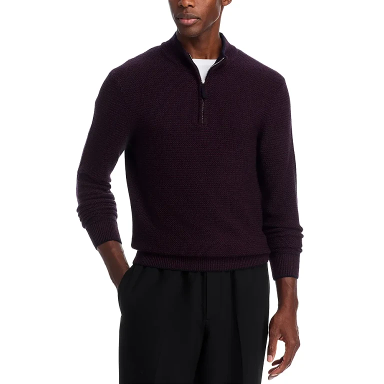 Jack Victor Birdseye Knit Quarter Zip Sweater