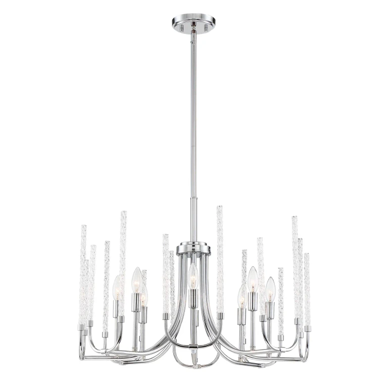 Chrome Eight Light Chandelier from the Laretto Collection