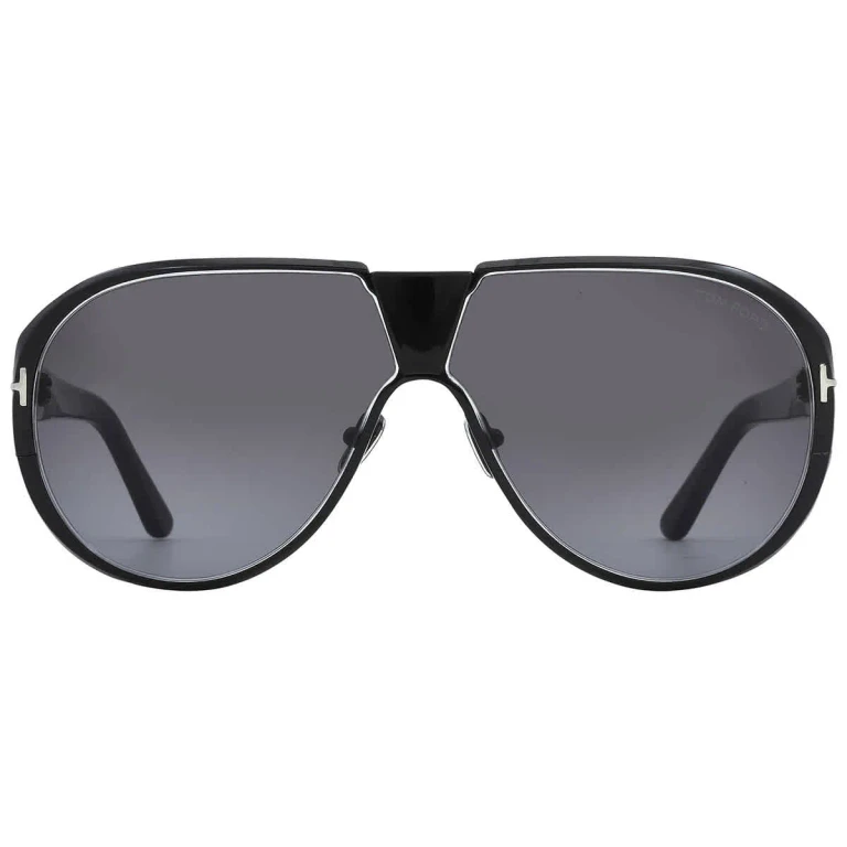 Tom Ford Vincenzo Smoke Gradient Pilot Mens Sunglasses FT1072 01B 64