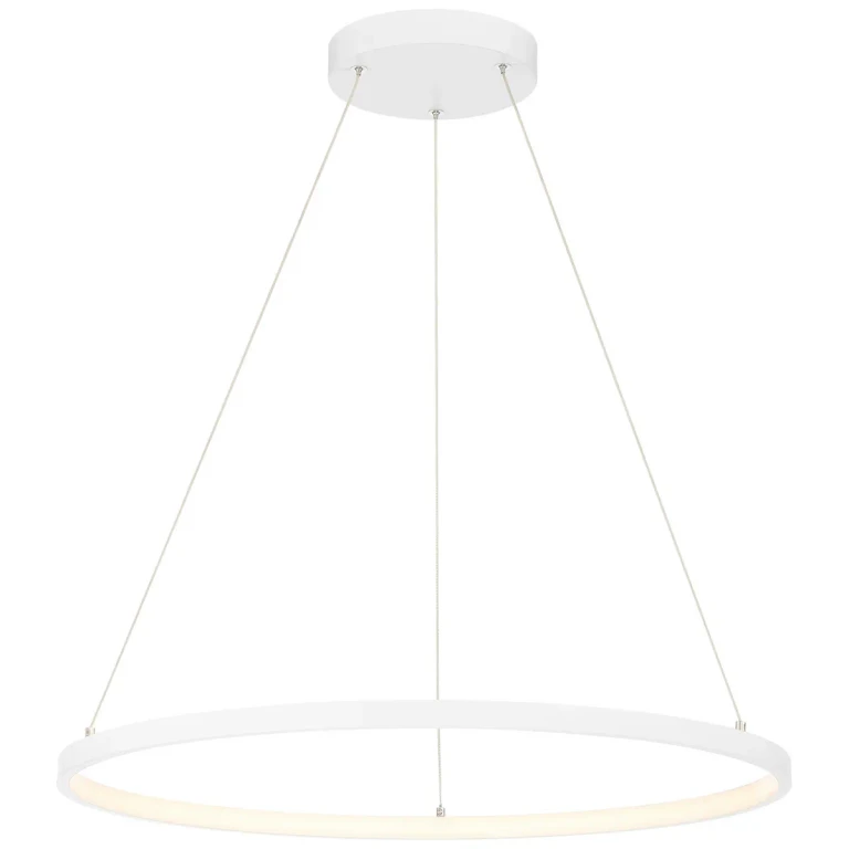 Matte White LED Pendant from the Anello Collection