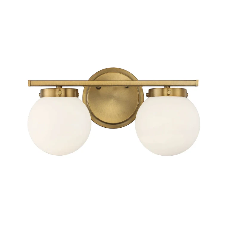 Trade Winds Lighting 2-Light Bathroom Vanity Light In Natural Brass - TW100052-NB