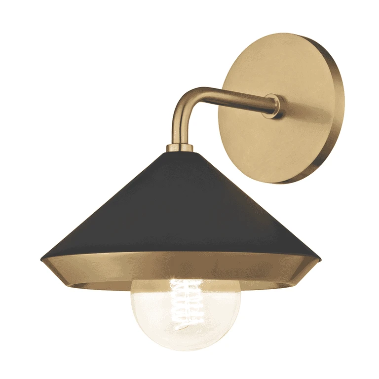Mitzi Marnie 11" Wall Sconce in Aged Brass and Black