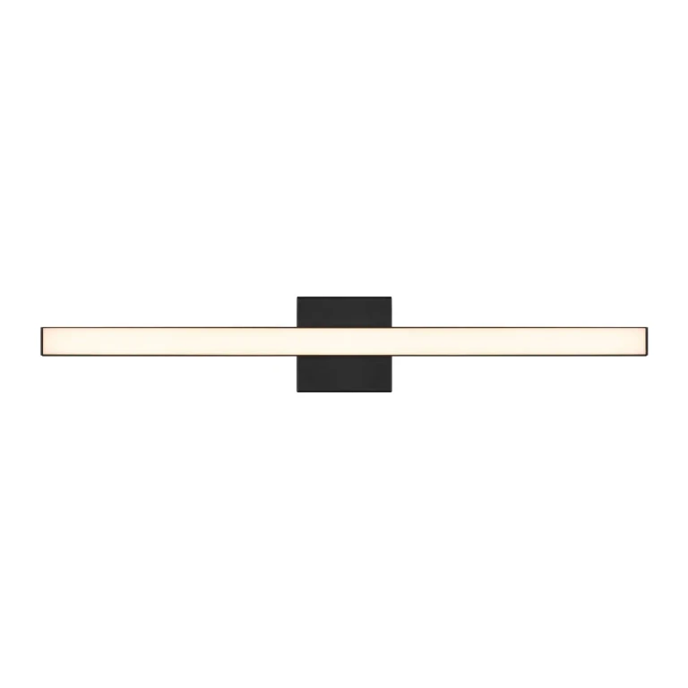 Flat Black LED Bathroom Vanity Light from the Trim Collection