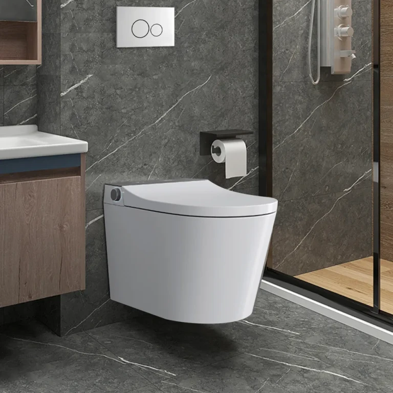 Elongated One-Piece Smart Toilet Wall Mounted 1.32 GPF with In-Wall Tank & Carrier System