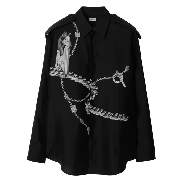 Burberry Knight Silk Shirt With Hand-Painted Design