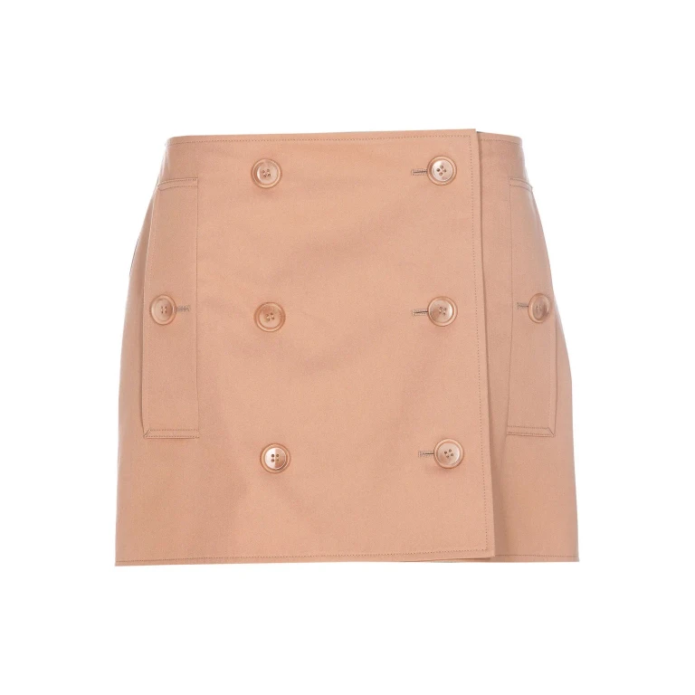 버버리 미디 스커트 - 누드