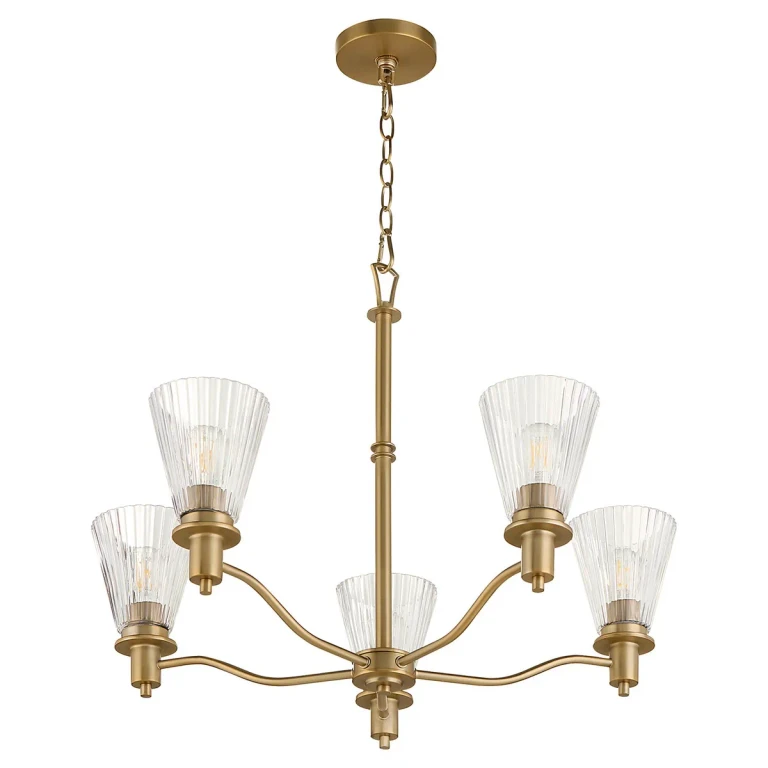 Brushed Brass Chandelier from the Lawton Collection