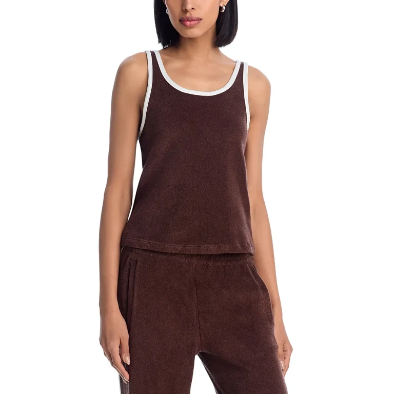 Re/Done Scoop Neck Terry Tank Top