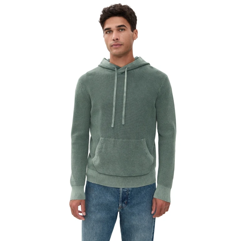Faherty Sunwashed Sweater Hoodie Mountain Olive S