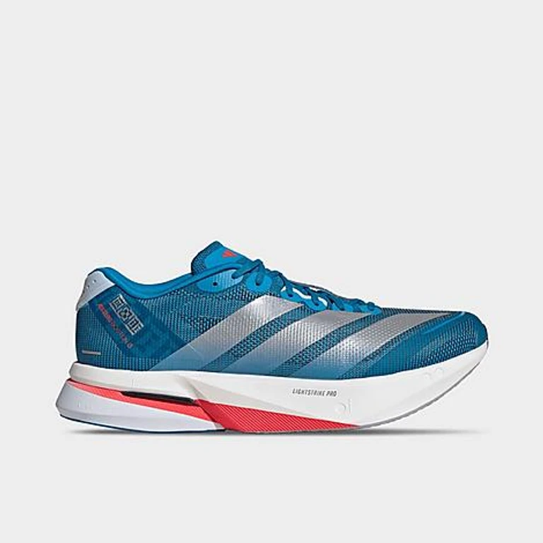adidas Men's adizero Boston 13 Running Shoes in Solar Blue/Silver Metallic/Dark Solar Blue Size: 7.5