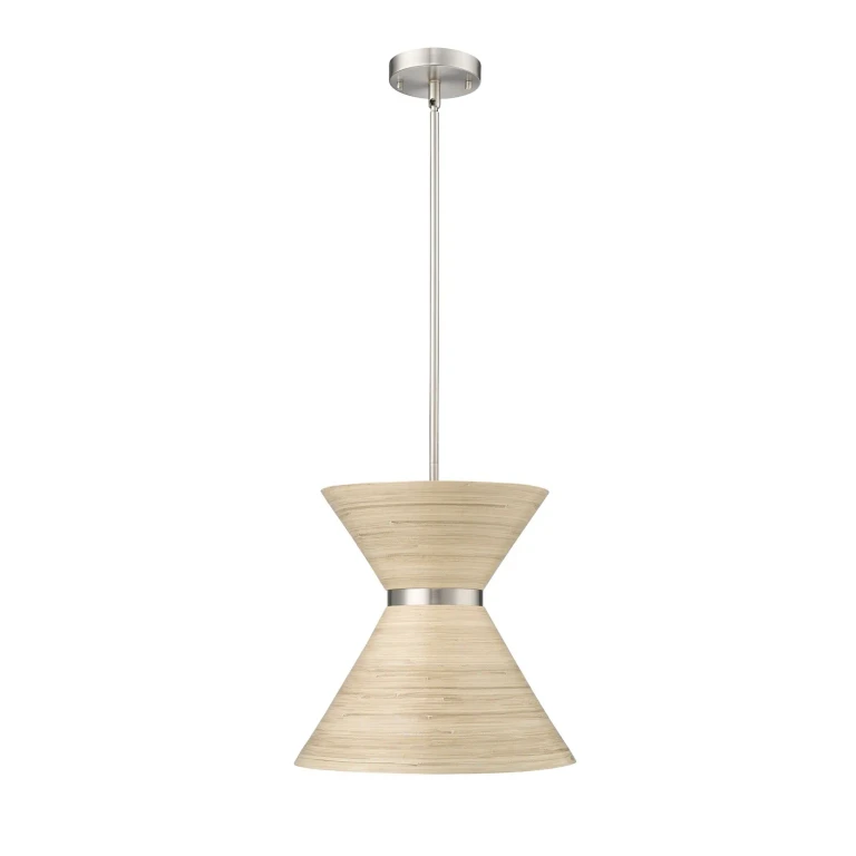 Brushed Nickel One Light Pendant from the Jaycen Collection
