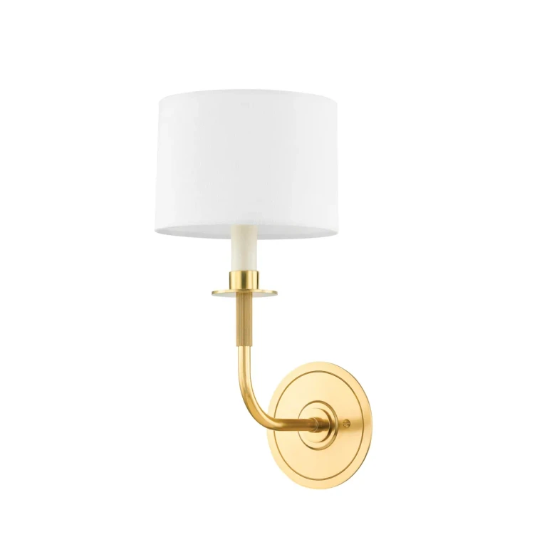 Aged Brass One Light Wall Sconce from the Paramus Collection