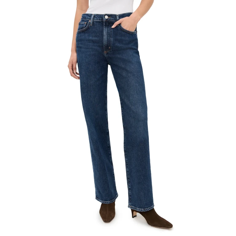 AGOLDE Harper Jeans Mid Rise Relaxed Straight Jeans Echo 34