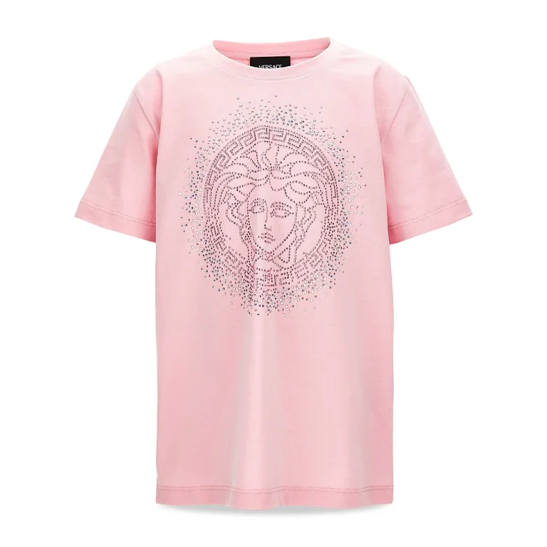Versace Girls' Strass Medusa Embellished Jersey Tee - Little Kid, Big Kid