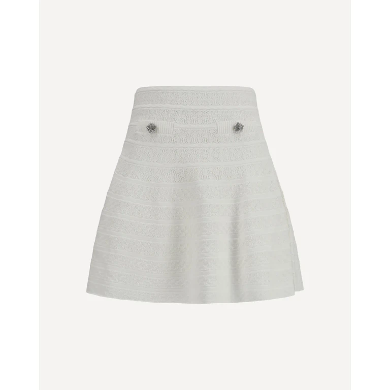 SELF-PORTRAIT Pointelle knit mini Skirt Female M