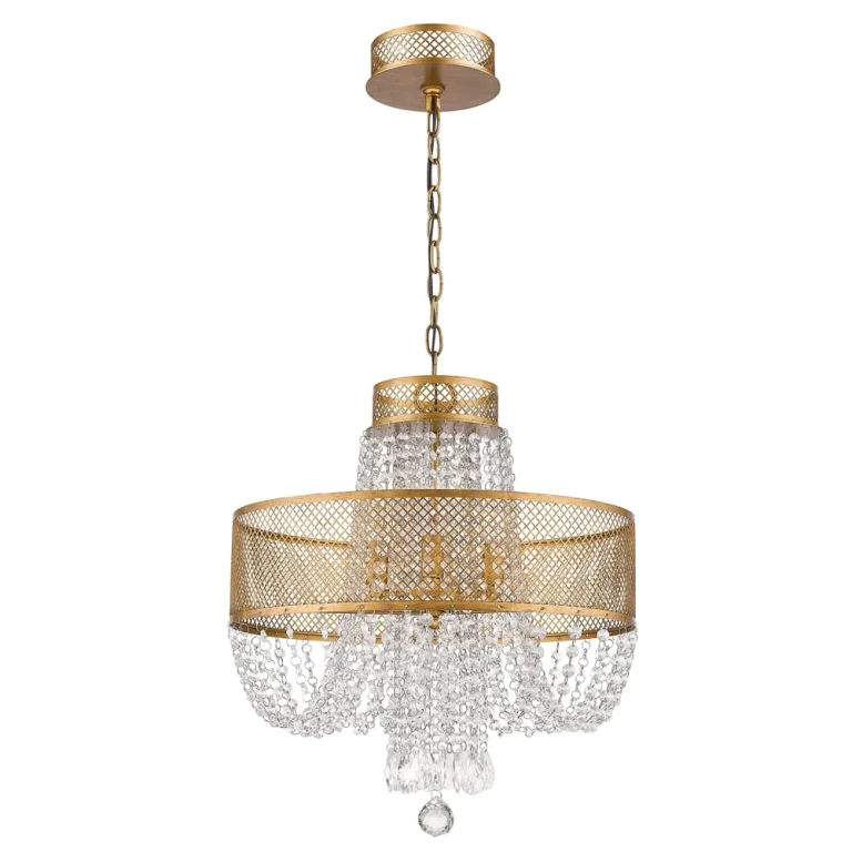 Antique Gold Four Light Chandelier from the Viola Collection