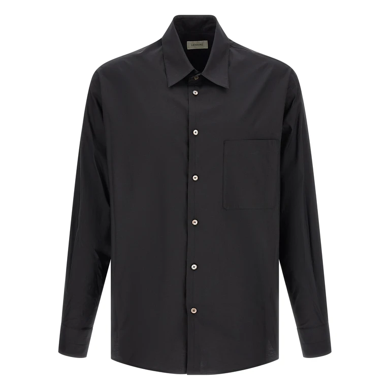 Lemaire Cotton And Silk Shirt Black Shirt, Blouse - Men