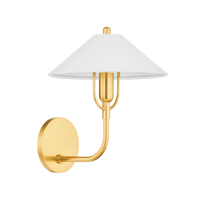 Mariel 1-Light Wall Sconce in Aged Brass with Soft White