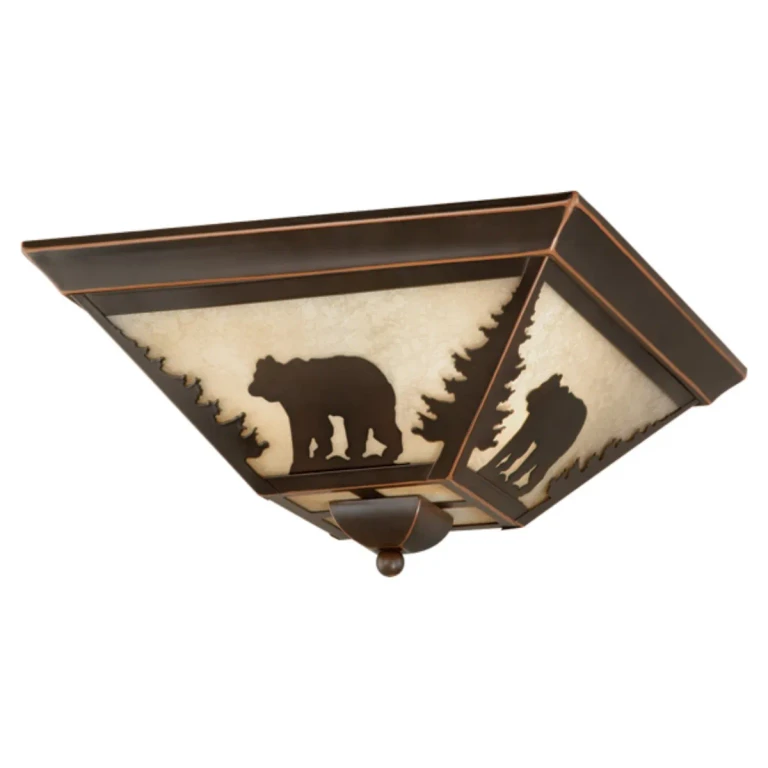 Burnished Bronze Three Light Flush Mount from the Bozeman Collection