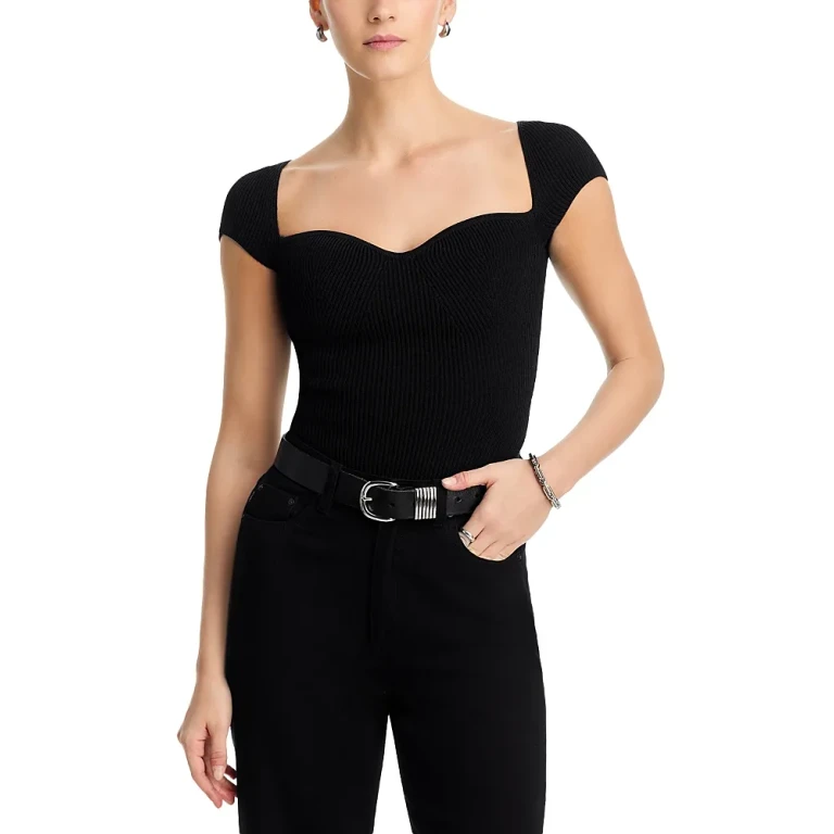 DL1961 Heart Knit Instasculpt Rib Top