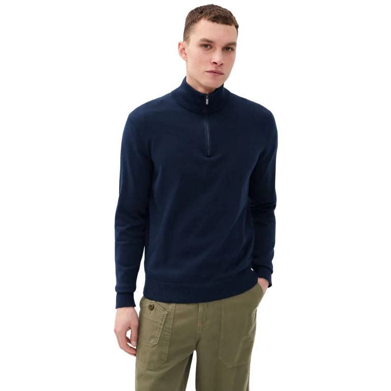 Polo Ralph Lauren Original Label Cotton Jersey Half-Zip Sweater Bright Navy S