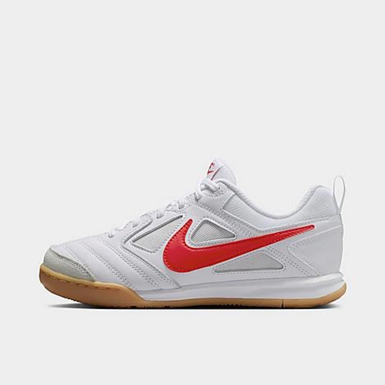 Nike Big Kids Gato Casual Shoes in White/University Red/Gum Yellow Size: 1.0