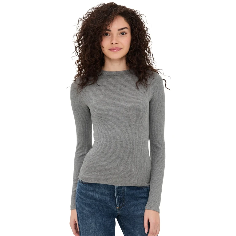 Madewell Modal Rib Long Sleeve Crew Jet Black XS