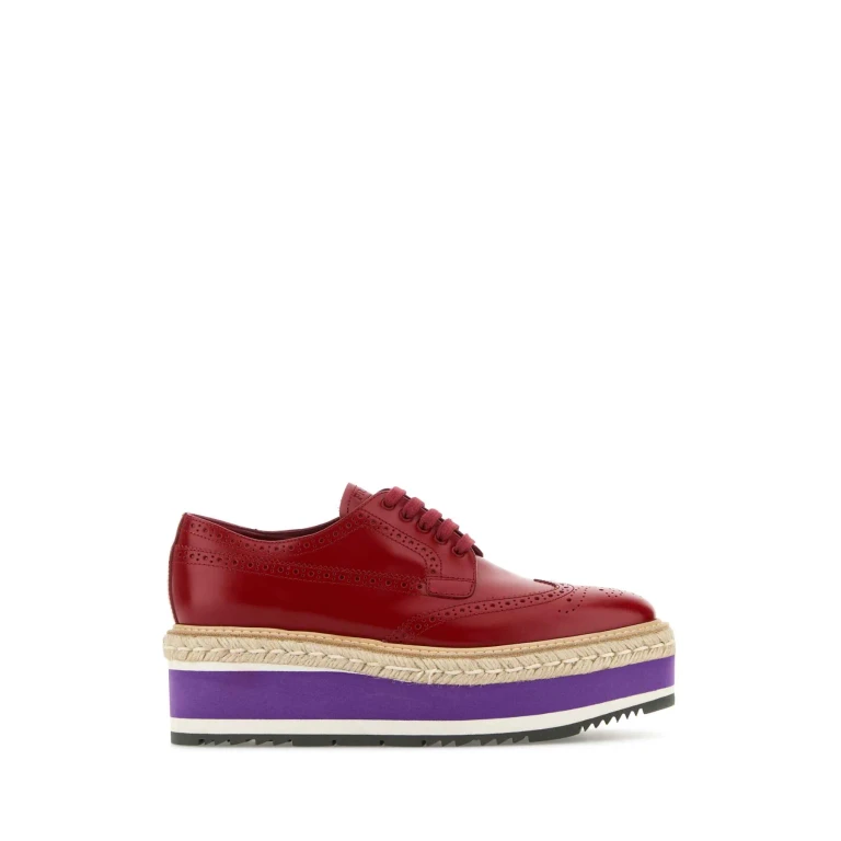Prada Caramel Leather Lace-up Shoes