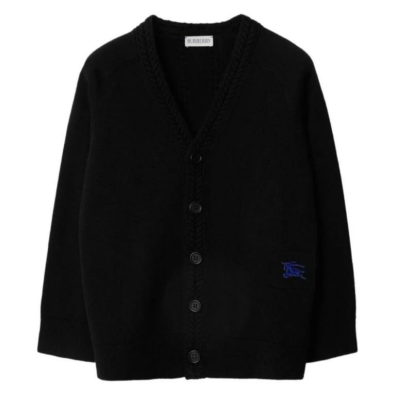 Burberry Kids EKD Embroidered Cable Cardigan