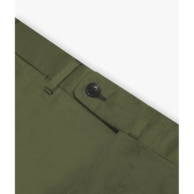 Larusmiani Cotton Trousers Marrakech Olive Tailored Made - Men